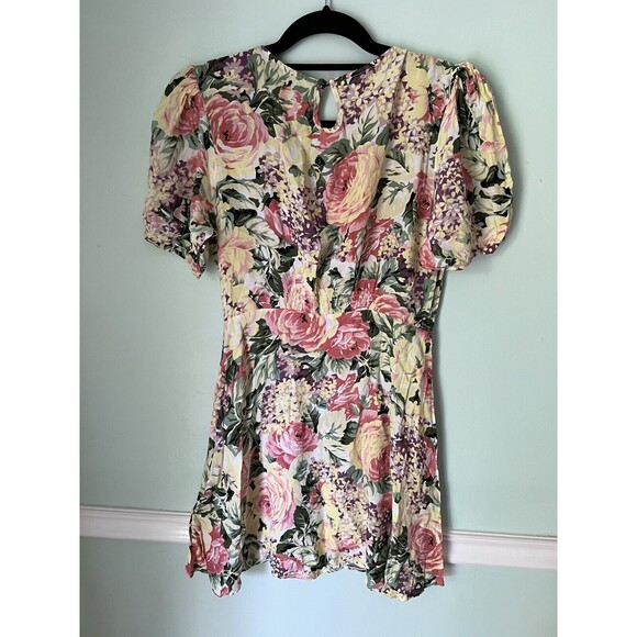 Faithfull the Brand Sidonie Mini Dress Venissa Floral Small 4 yellow - Picture 4 of 8
